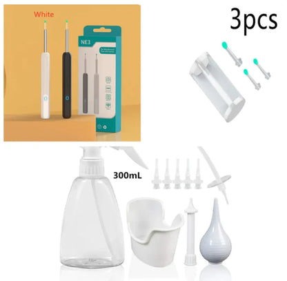 NE3 Ear Cleaner Otoscope Ear Wax Removal Tool with Camera & LED Light Wireless Ear Endoscope Ear Cleaning Kit for iPhone