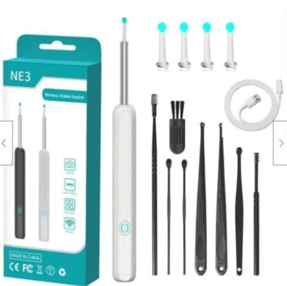 NE3 Ear Cleaner Otoscope Ear Wax Removal Tool with Camera & LED Light Wireless Ear Endoscope Ear Cleaning Kit for iPhone